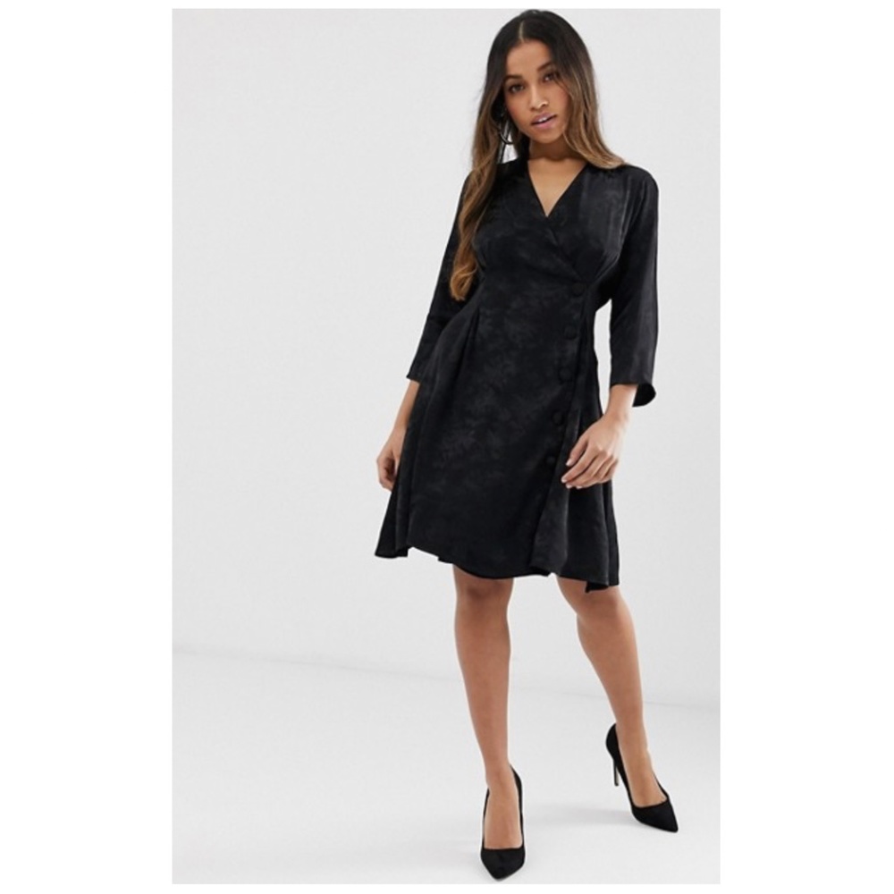 NWT Petite Black Mini Dress 3/4 Sleeve Y.A.S. ASOS